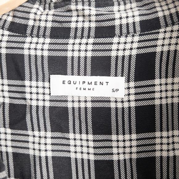 Equipment Knox Lace Up Plaid Silk Shirt Dress Size Small - Picture 10 of 13